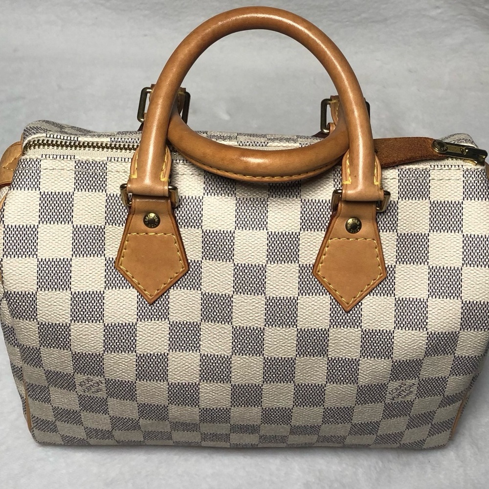 Louis Vuitton Damier Azur Speedy 25,Dust Bag,Lock/Key,COA;Date Code(SP1017) - Picture 3 of 17